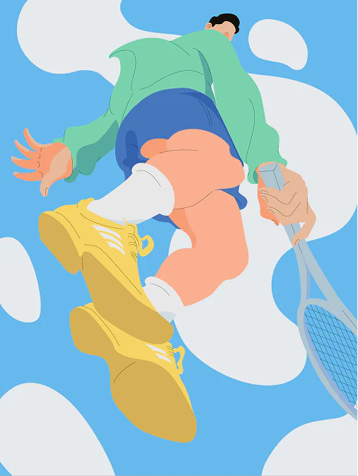 网球主题插画海报