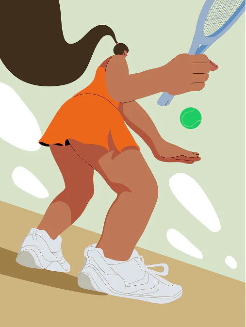 网球主题人物插画海报